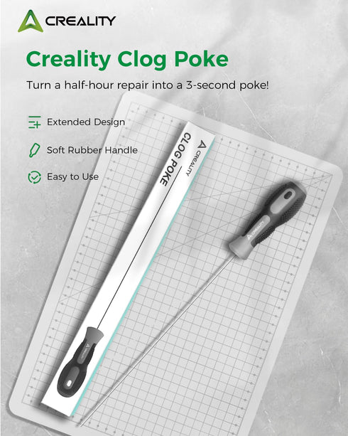 Creality Official 3D Printer Clog Poke, Extruder Nozzle Cleaning Kit ?1.5mm L210mm Must-Have 3D Printing Tool for All FDM 3D Printers and 1.75mm I...